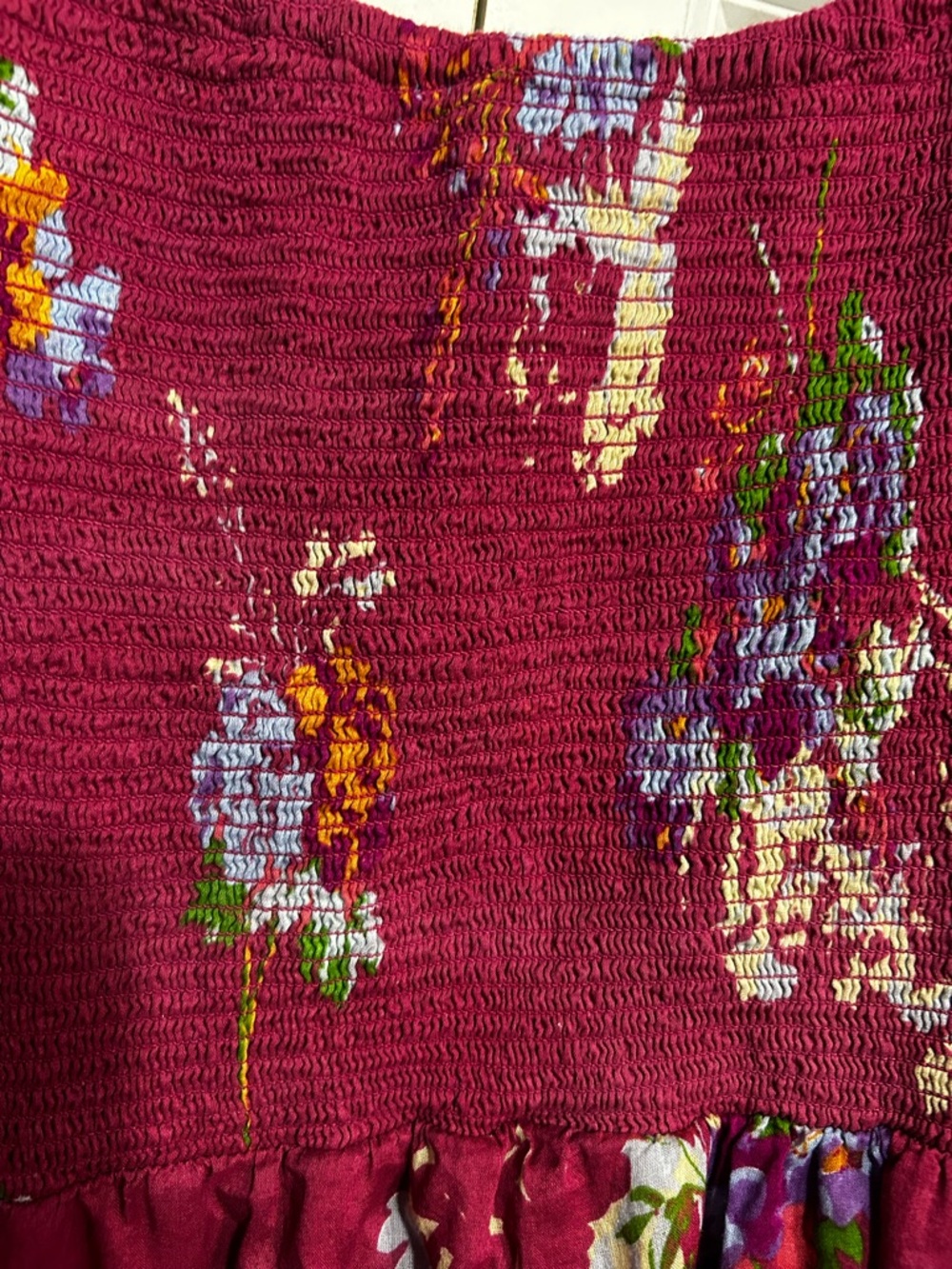 Free People Handkerchief dress Magenta Floral Puff-Sleeve Midi Dress - Picture 5 of 10